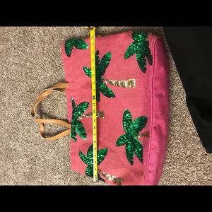 Pink palm tree 🌴 sequin beach bag